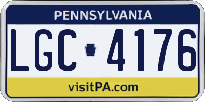 PA license plate LGC4176