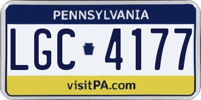 PA license plate LGC4177