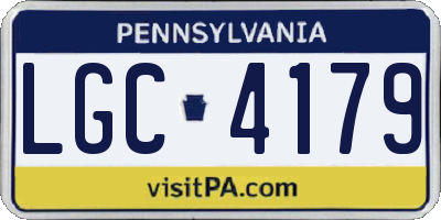PA license plate LGC4179