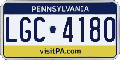 PA license plate LGC4180