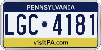 PA license plate LGC4181