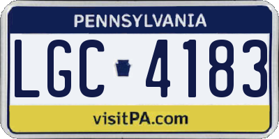 PA license plate LGC4183