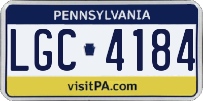 PA license plate LGC4184