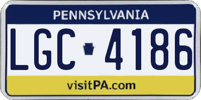 PA license plate LGC4186