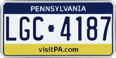 PA license plate LGC4187