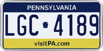 PA license plate LGC4189