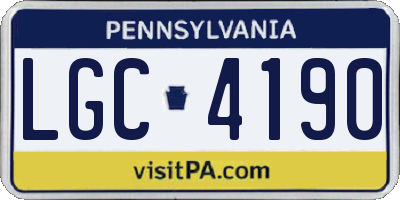 PA license plate LGC4190