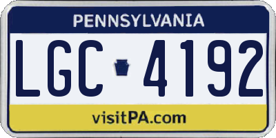 PA license plate LGC4192