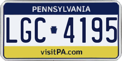 PA license plate LGC4195