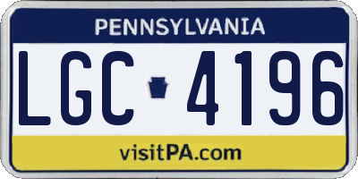 PA license plate LGC4196
