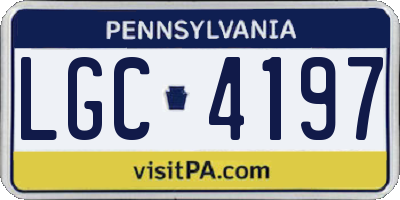 PA license plate LGC4197