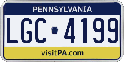 PA license plate LGC4199