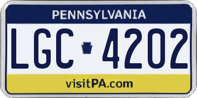 PA license plate LGC4202