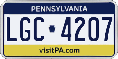 PA license plate LGC4207