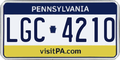 PA license plate LGC4210