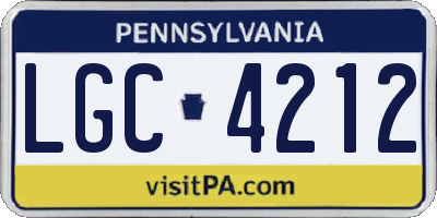 PA license plate LGC4212