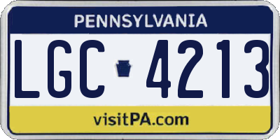 PA license plate LGC4213