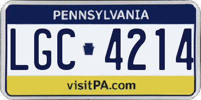 PA license plate LGC4214