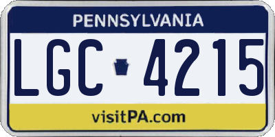 PA license plate LGC4215