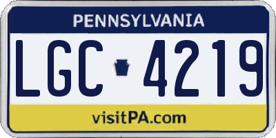 PA license plate LGC4219