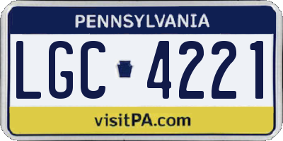 PA license plate LGC4221