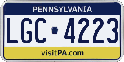 PA license plate LGC4223