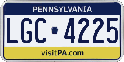 PA license plate LGC4225