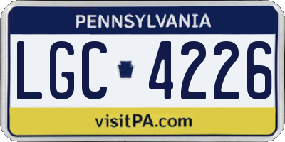 PA license plate LGC4226