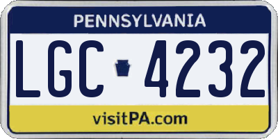PA license plate LGC4232