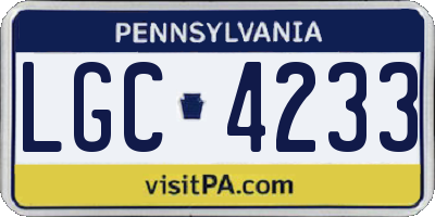 PA license plate LGC4233