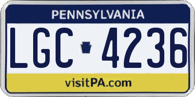PA license plate LGC4236