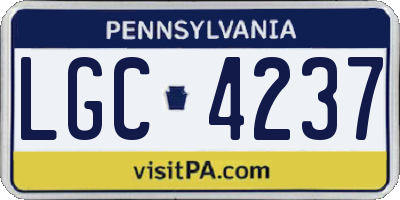 PA license plate LGC4237