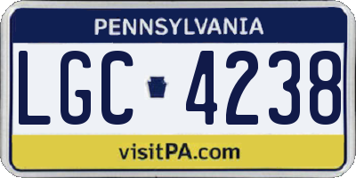 PA license plate LGC4238