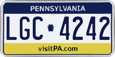 PA license plate LGC4242