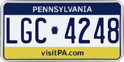 PA license plate LGC4248