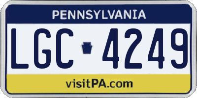PA license plate LGC4249