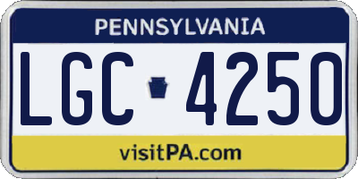 PA license plate LGC4250