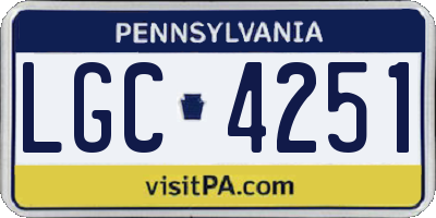 PA license plate LGC4251