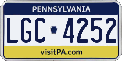 PA license plate LGC4252
