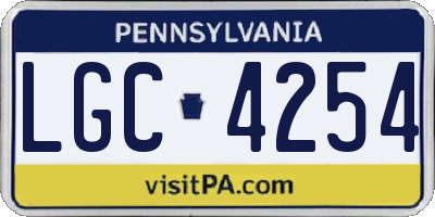 PA license plate LGC4254