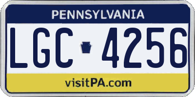 PA license plate LGC4256