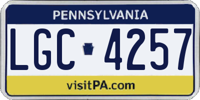 PA license plate LGC4257