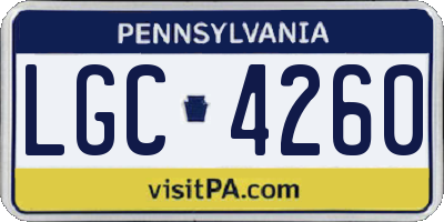 PA license plate LGC4260