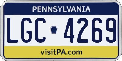 PA license plate LGC4269