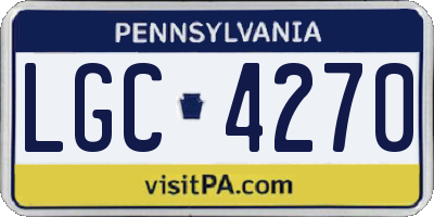 PA license plate LGC4270