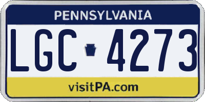 PA license plate LGC4273