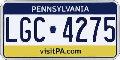 PA license plate LGC4275