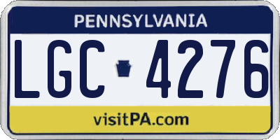 PA license plate LGC4276