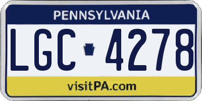 PA license plate LGC4278