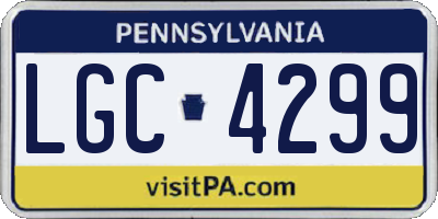 PA license plate LGC4299